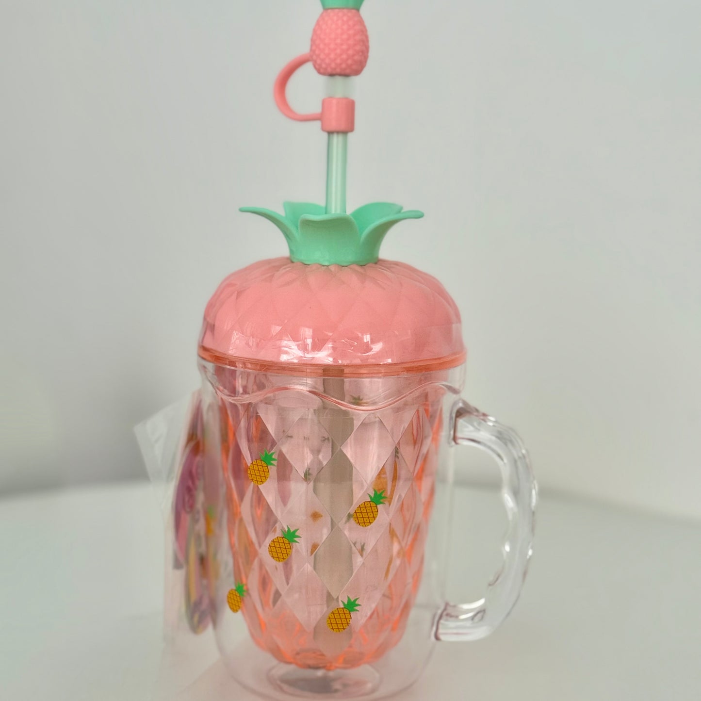 Vaso con pajilla y stikers