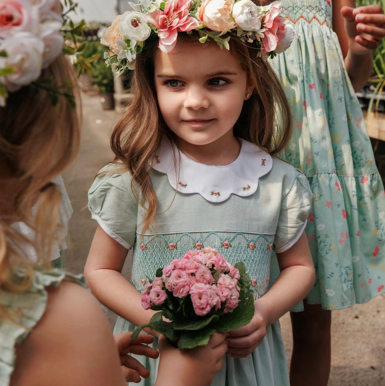Vestido smocked mint