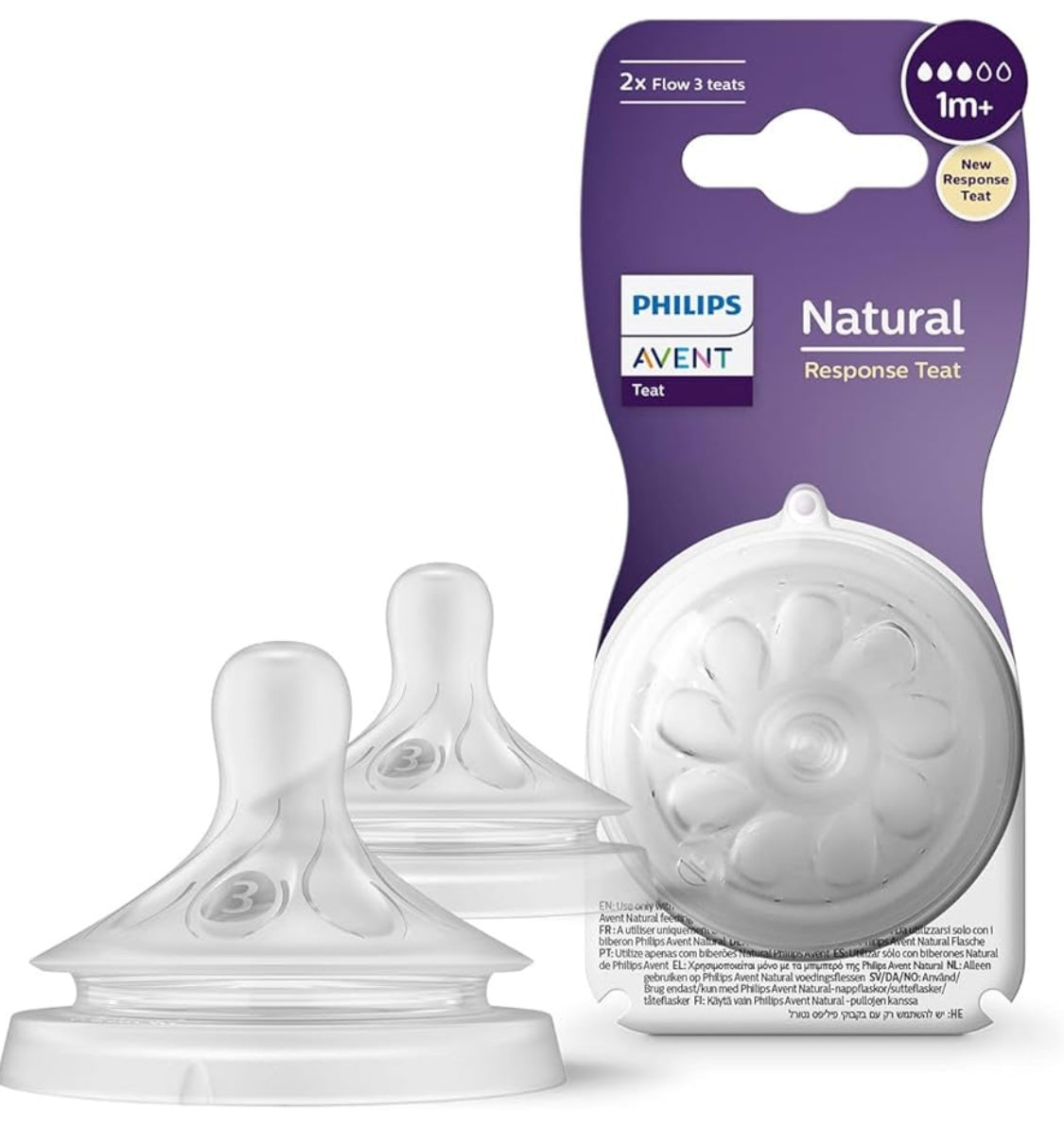 Set de tetinas natural reponse 1m+