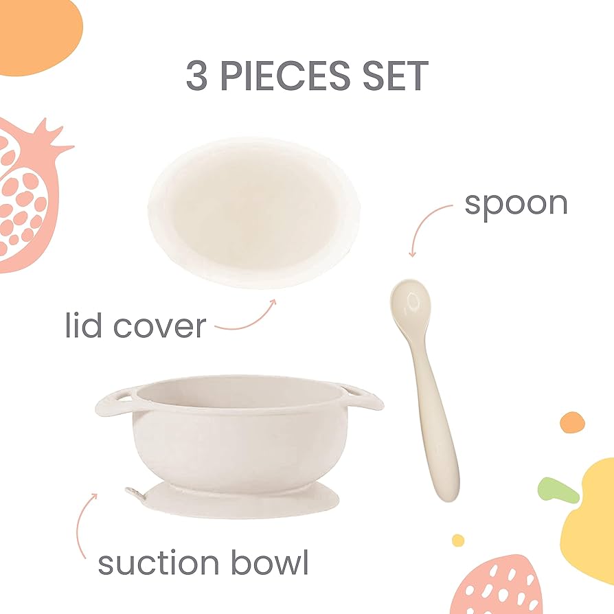 Juego de cuchara y plato de silicon