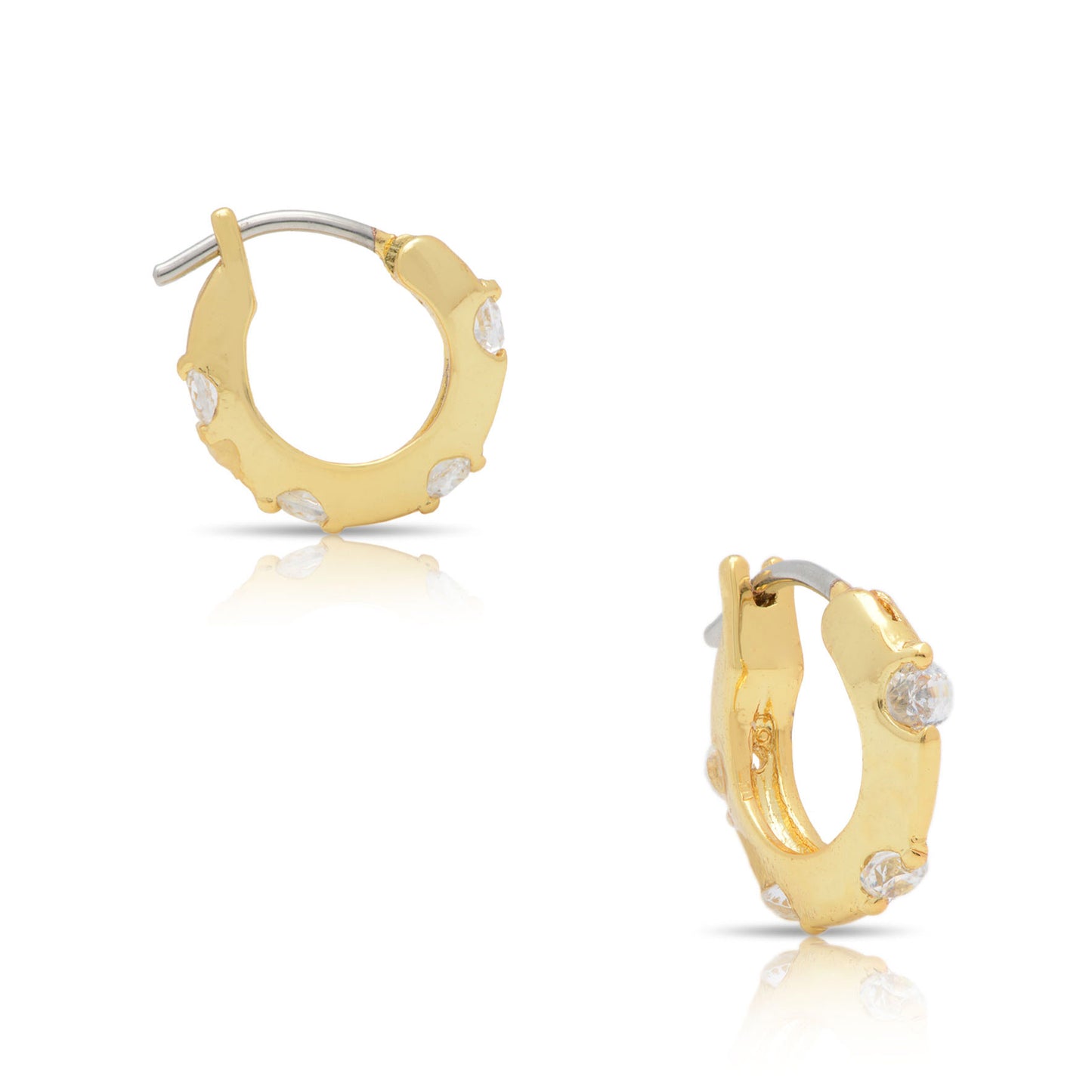 Hoop Earrings with CZ - Small