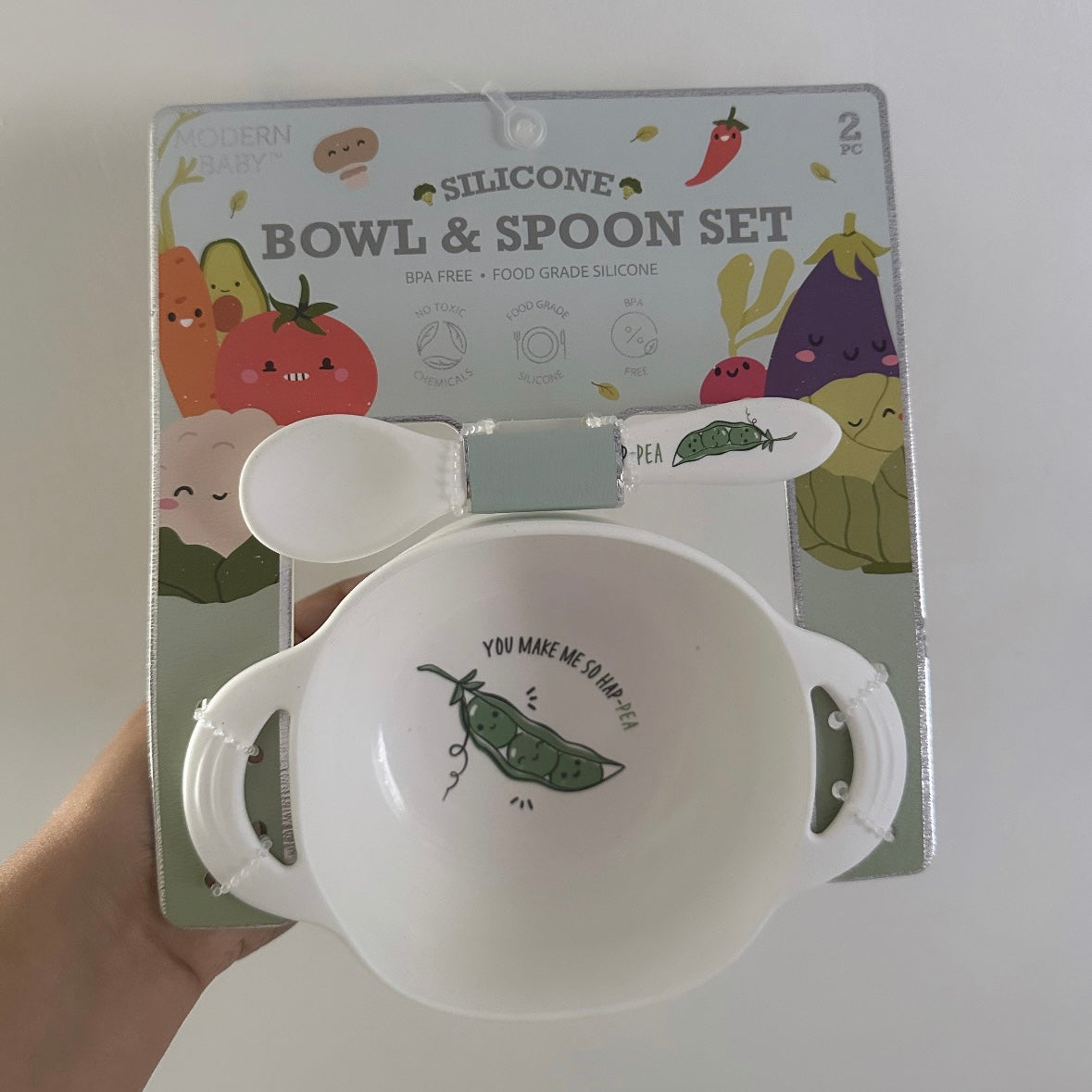 Set de bowl de succión & cuchara de silicon