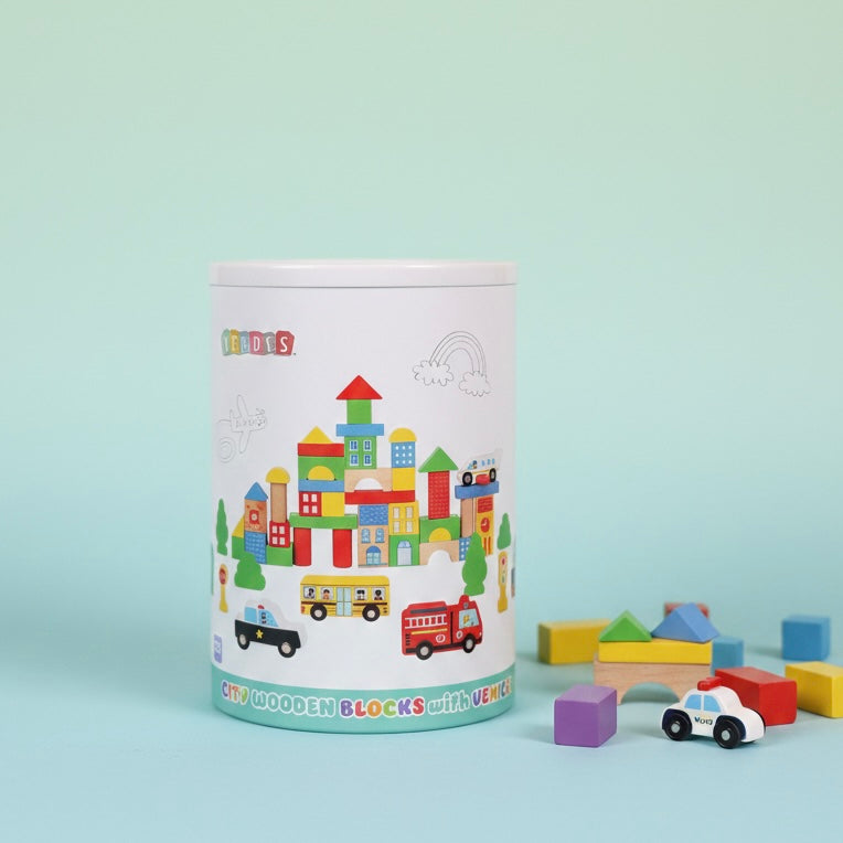 City wooden blocks