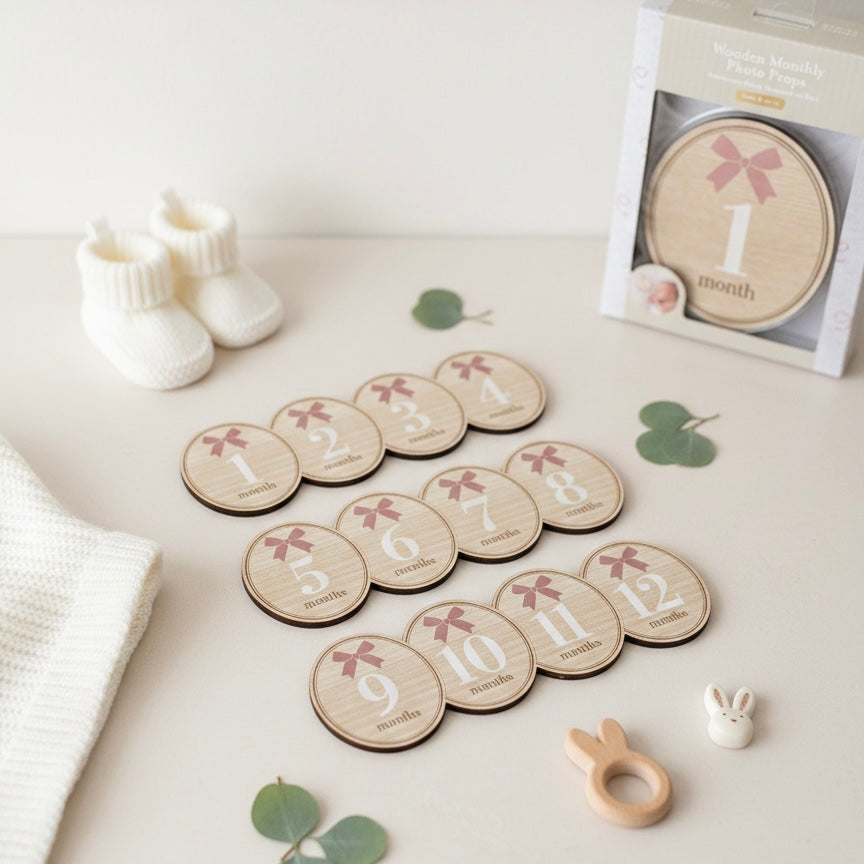 Wooden monthly photo props