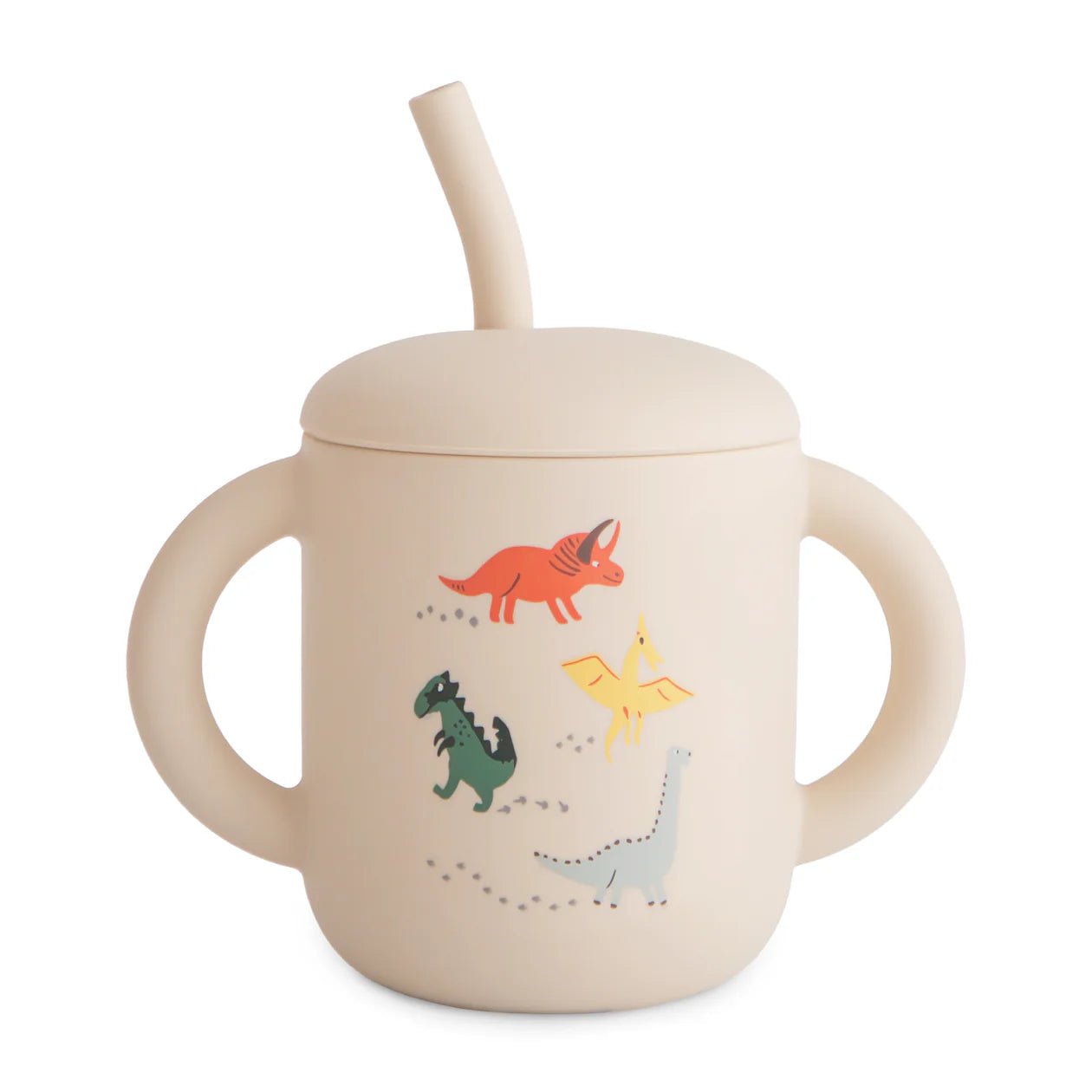 Silicone training cup + straw