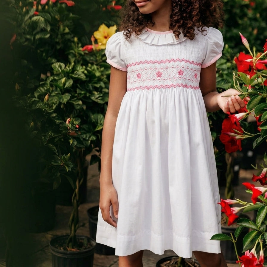 Vestido smocked white