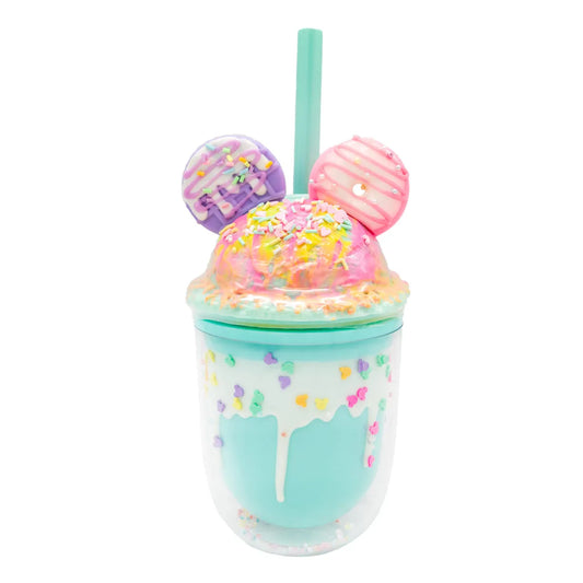 Vaso con pajilla y stikers
