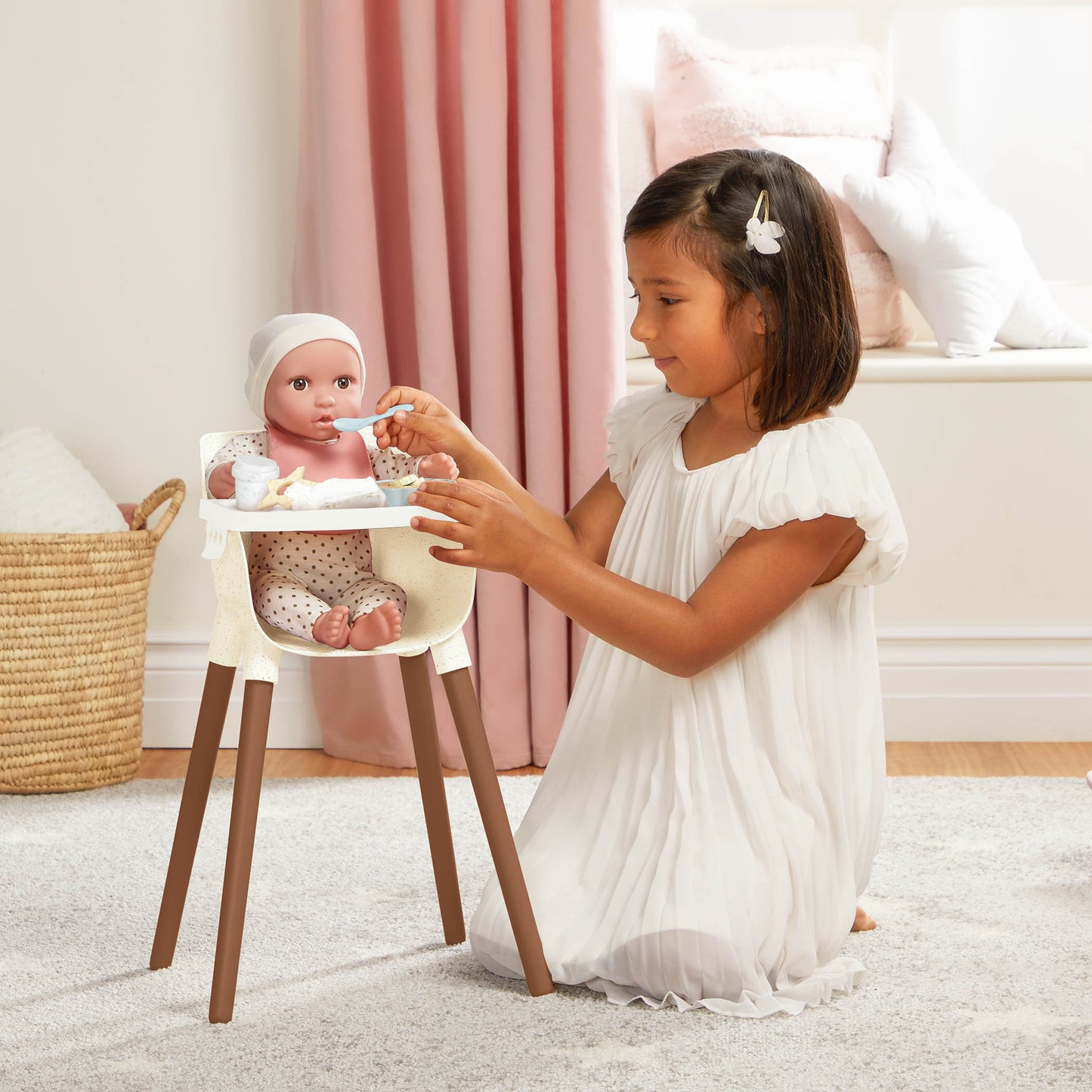 Doll high chair & feeding set