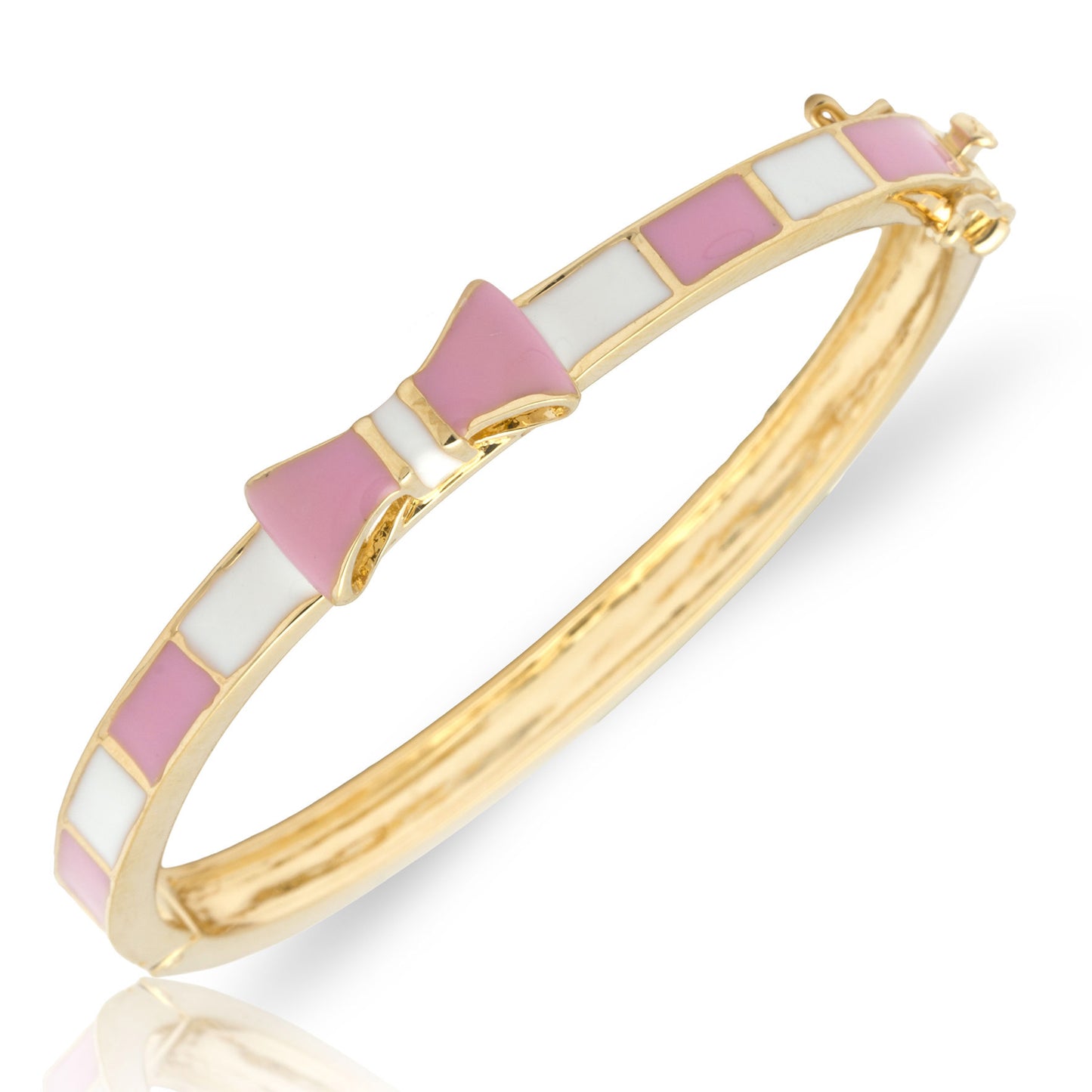 Pink and White Bow Bangle