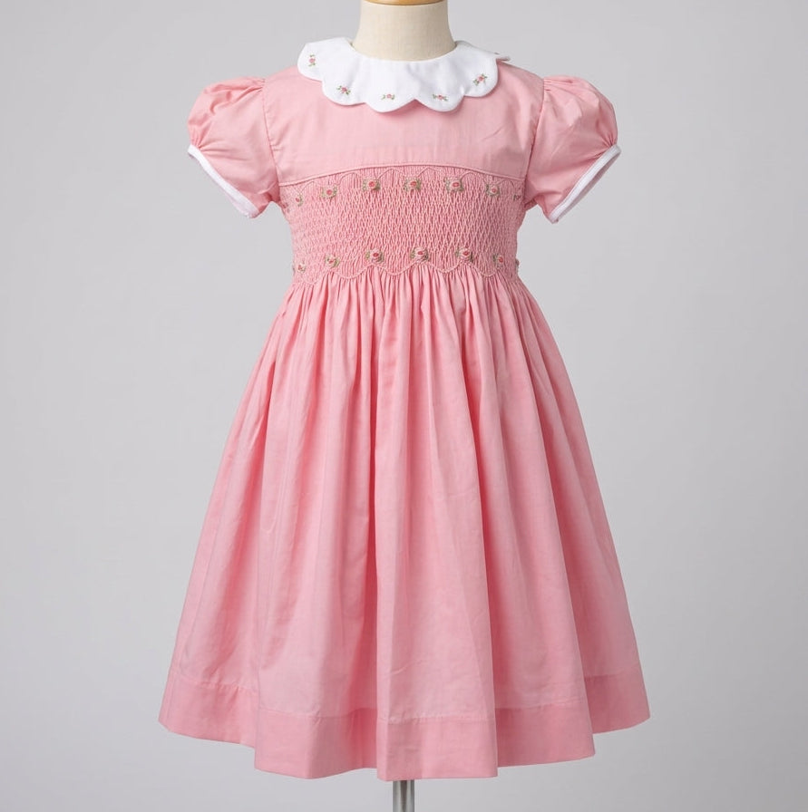 Vestido smocked peach