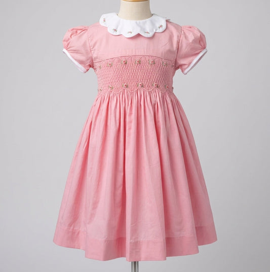 Vestido smocked peach