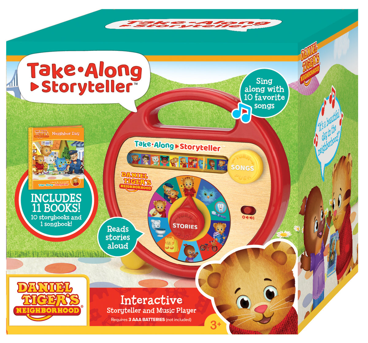Daniel tiger’s take along storyteller & music player with 11 books