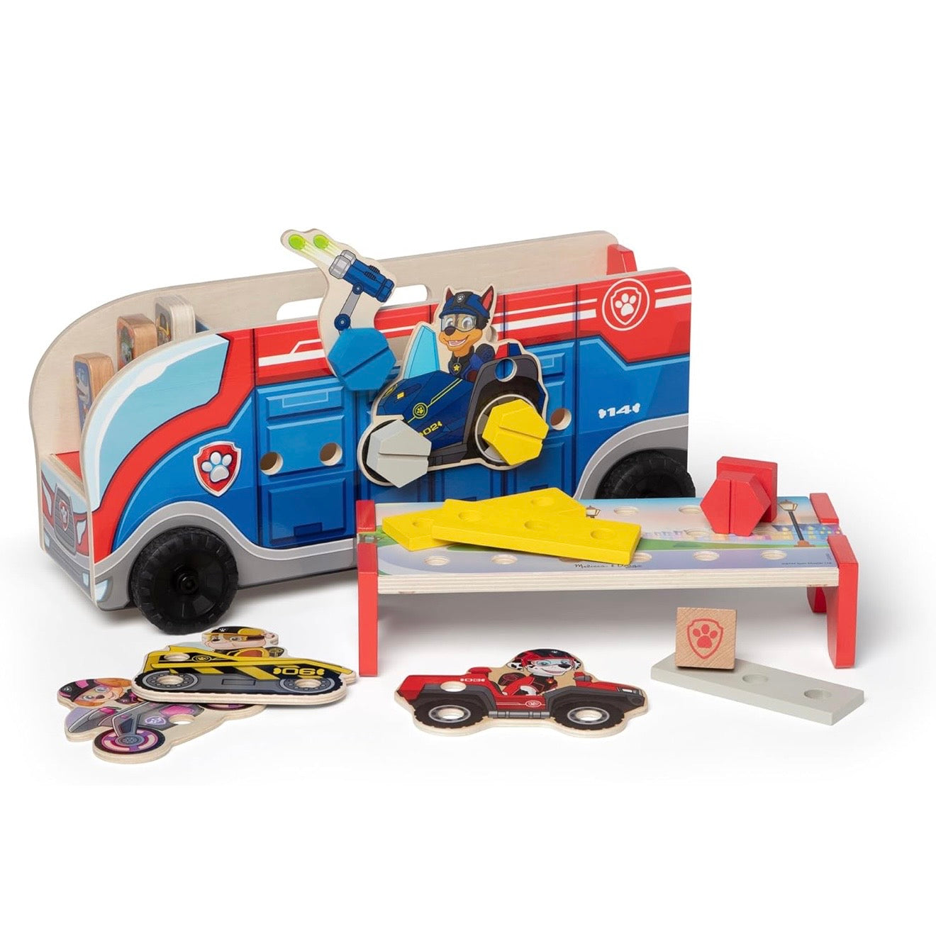 Combinar y construir paw patrol de madera