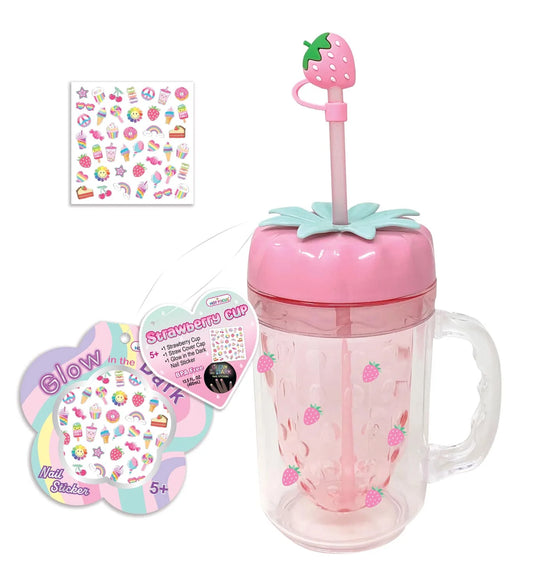 Vaso com pajilla y stikers