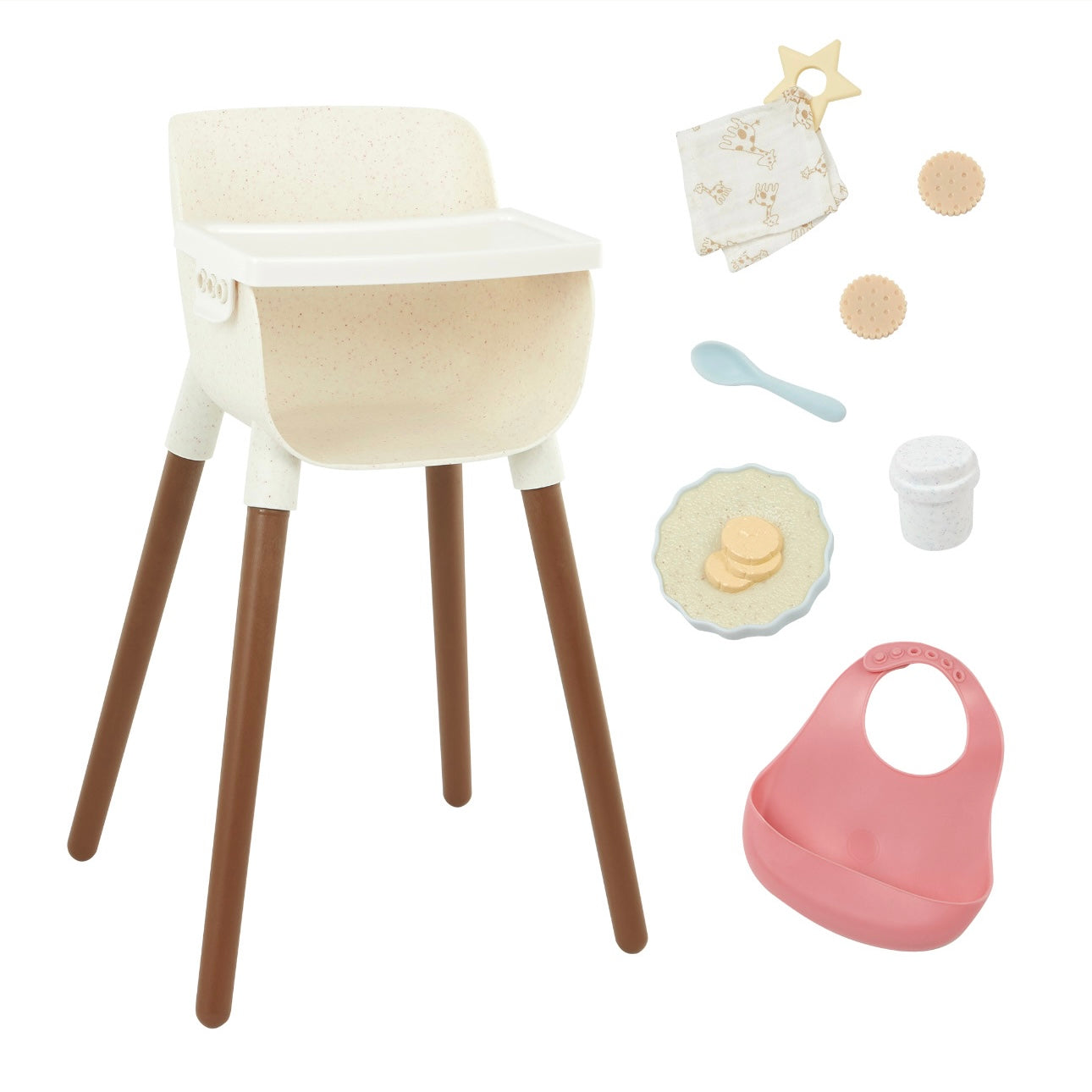 Doll high chair & feeding set