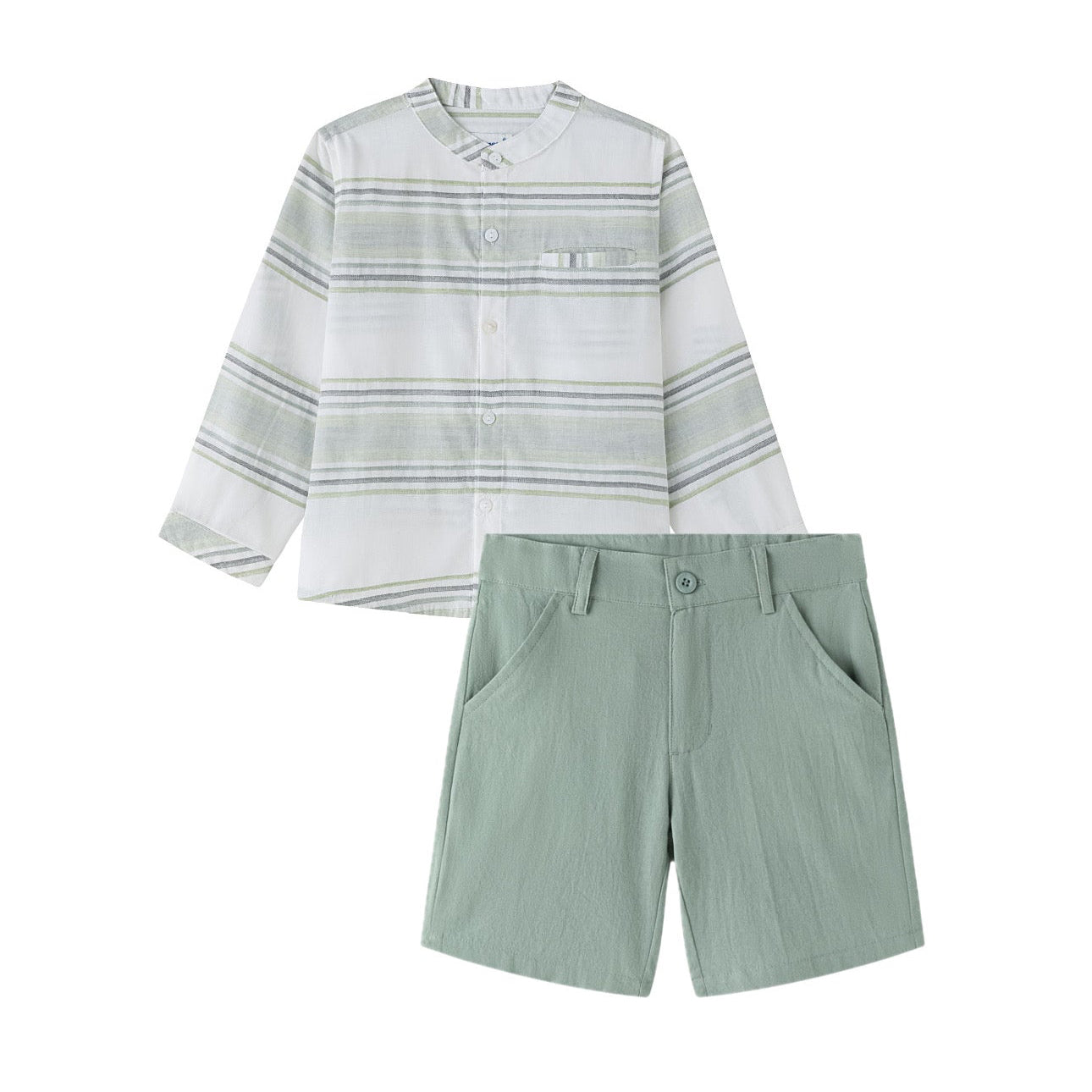 Set 2 pc verde rayado