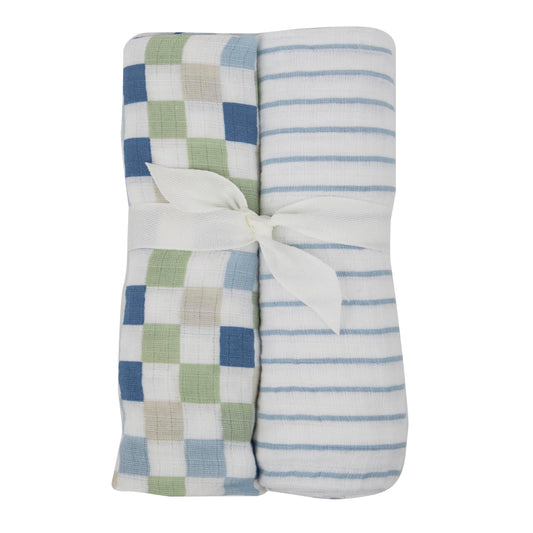 2 muslin blankets •