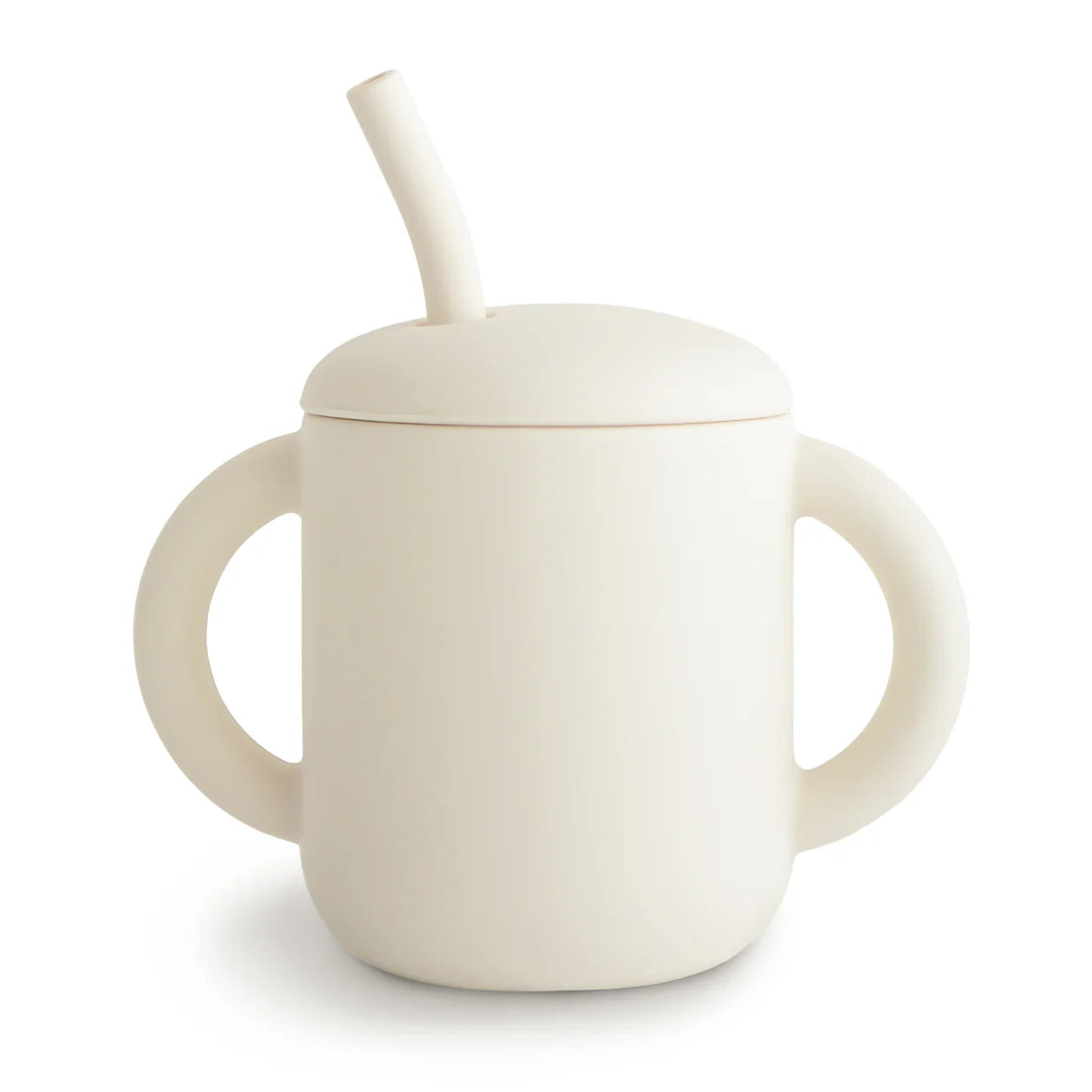 Silicone training cup + straw