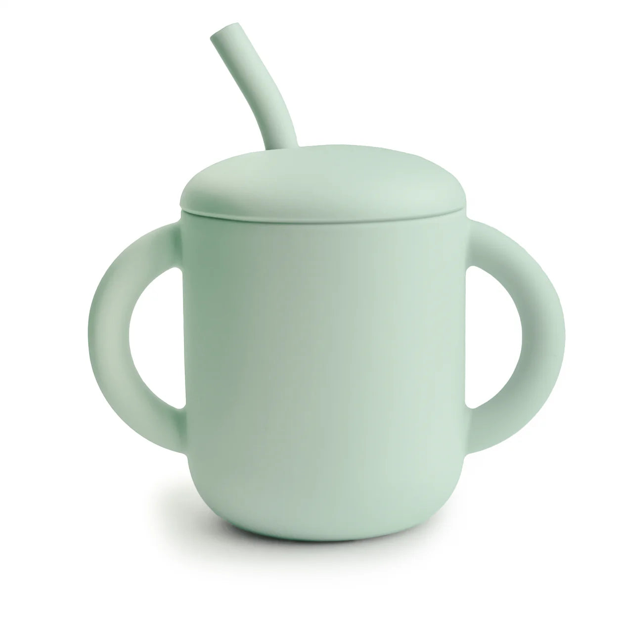 Silicone training cup + straw