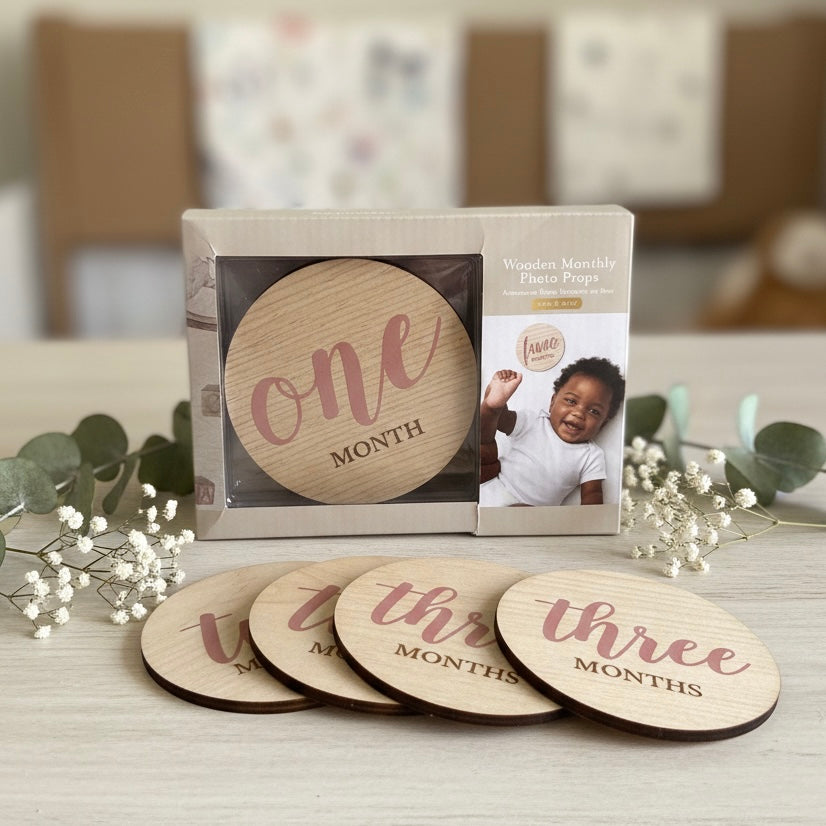 Wooden monthly photo props