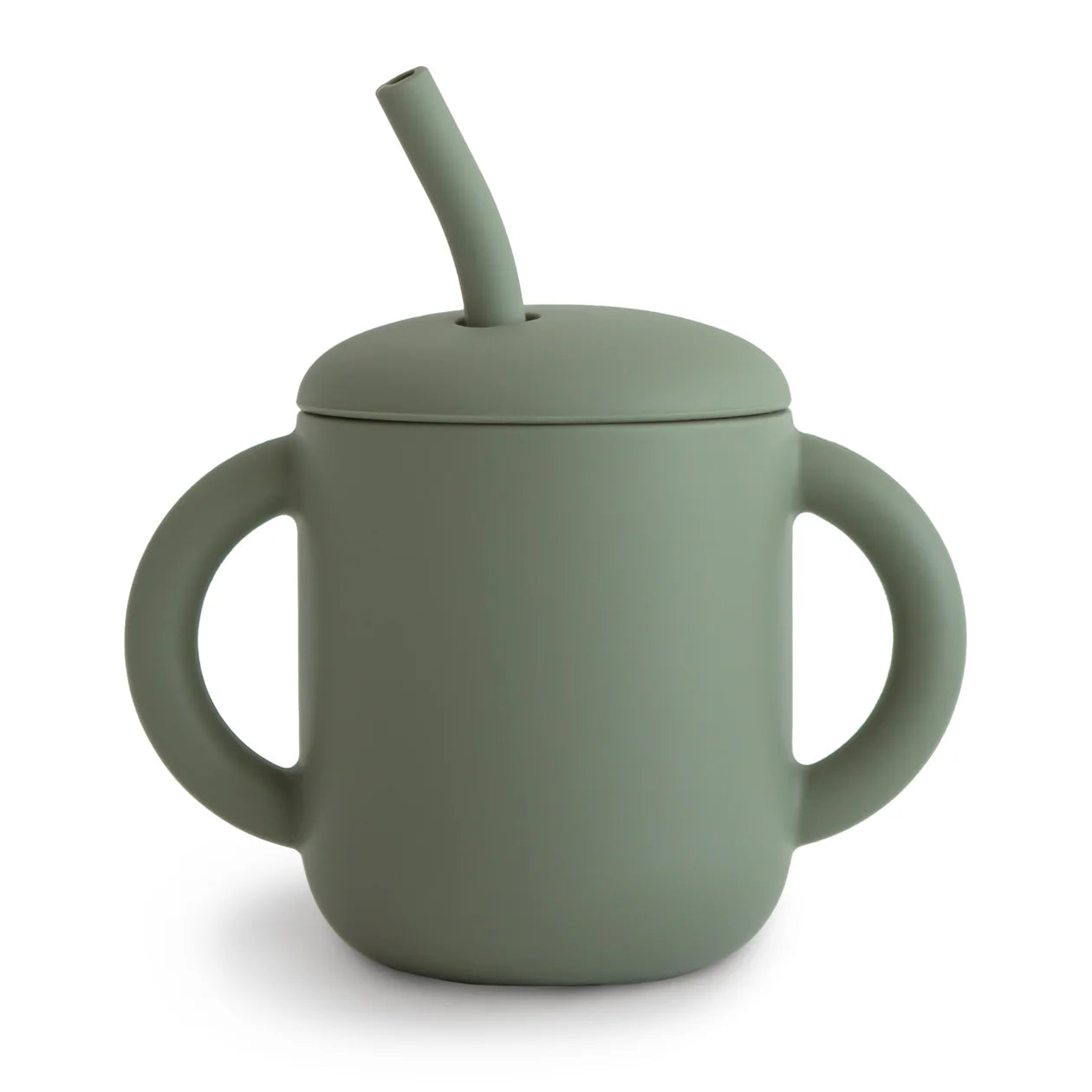 Silicone training cup + straw