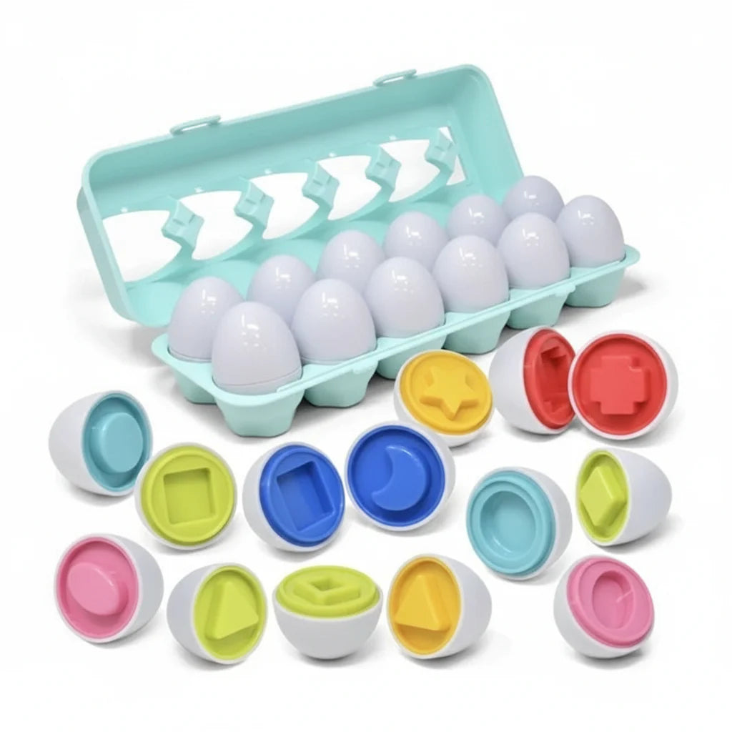 12 shape sorter eggs