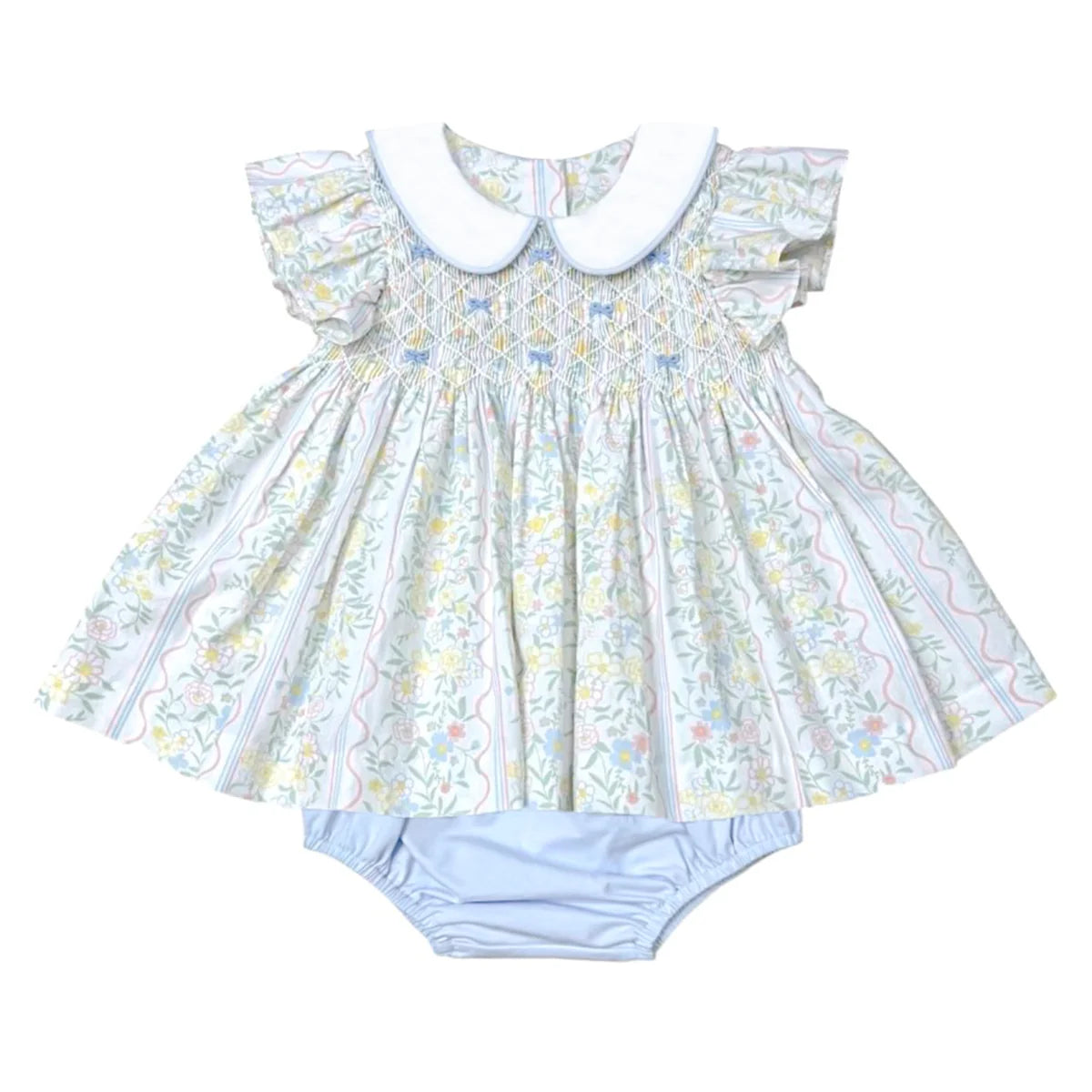 Vestido smocked print