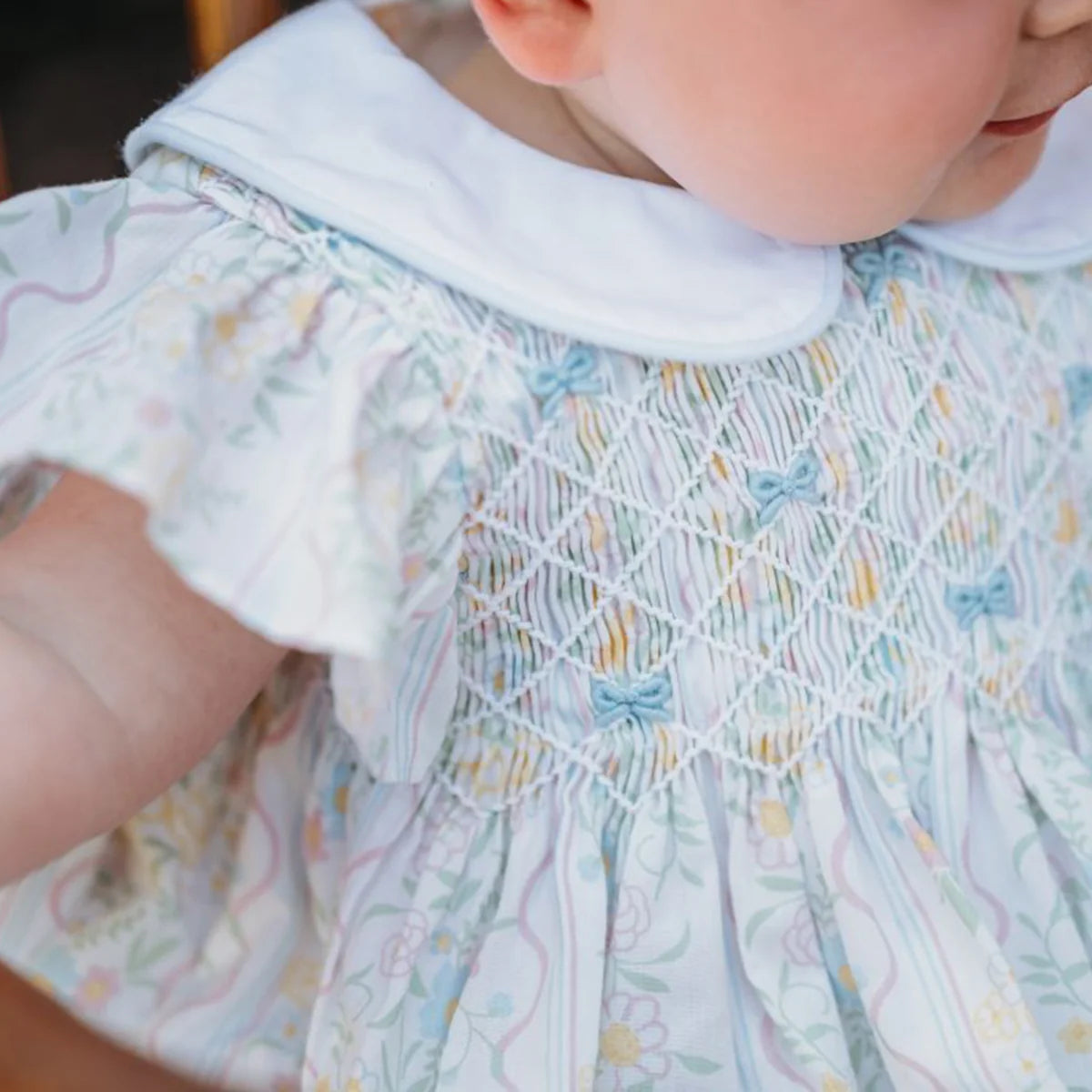 Vestido smocked print