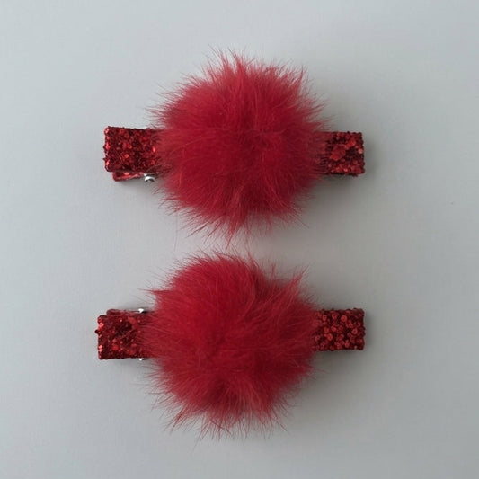Clips para el cabello pompon