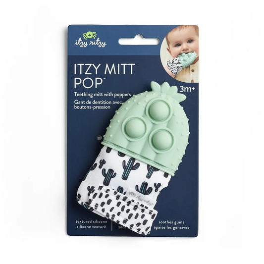 Teething mitt with poppers